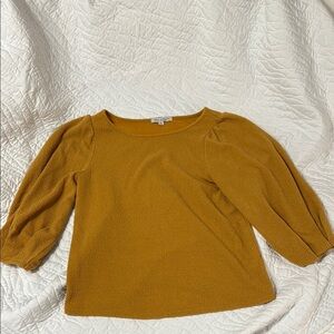 Green Envelope Los Angeles Chic Yellow Puff Sleeve Blouse M made in USA
